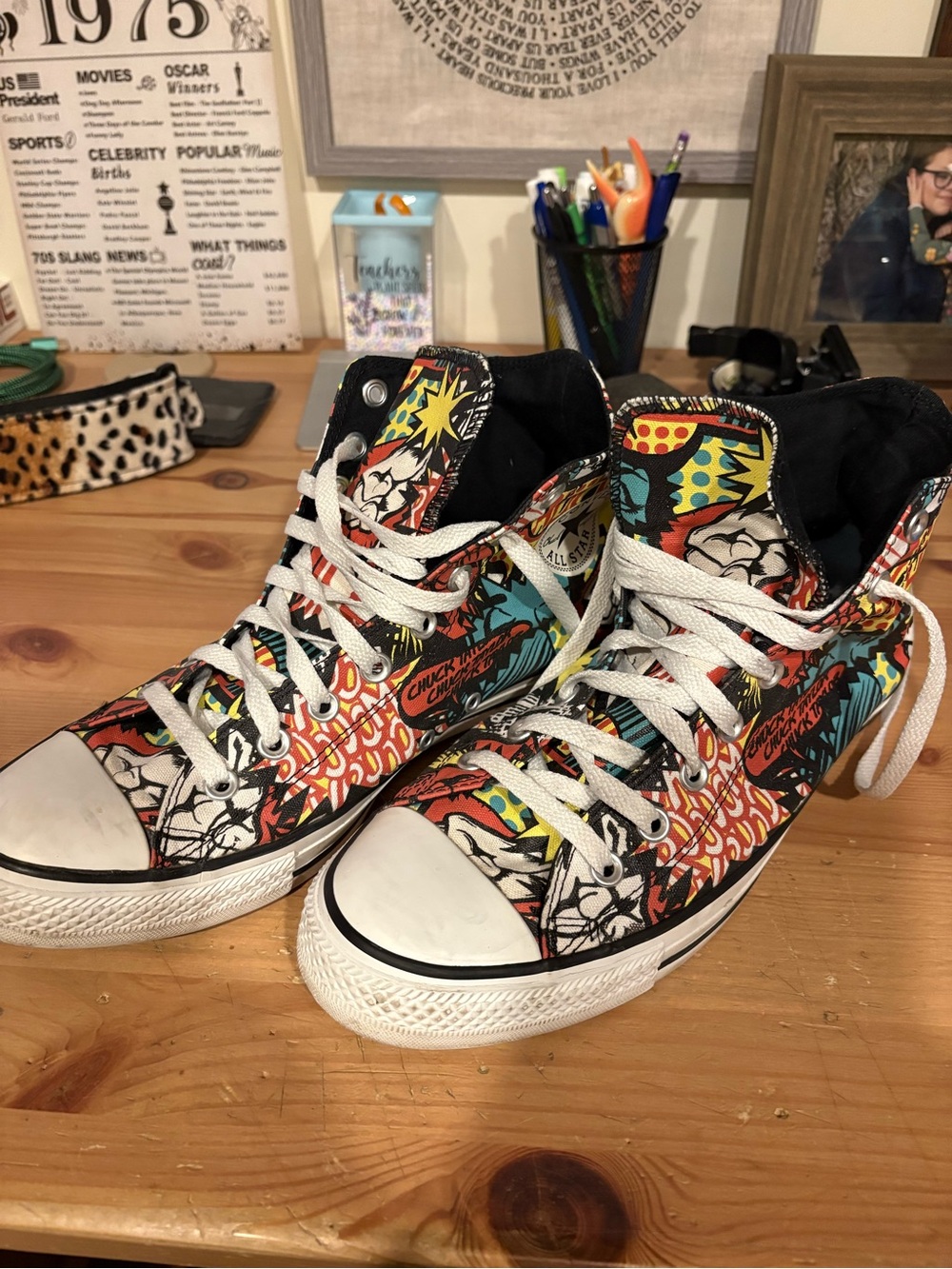 Converse High-Top Sneakers in Comic-Print Multi-Color